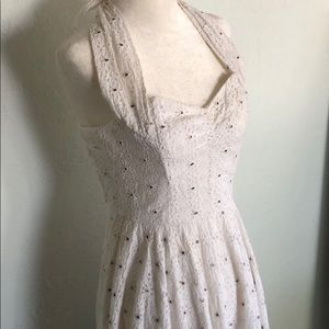 Vtg DIANE vonFURSTENBERG flower eyelet dress